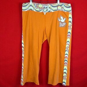 LUCKY BRAND VINTAGE Y2K Retro 70s Wide‎ Leg Crop Sweatpants Orange Size XL